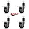 Service Caster 3.5'' Black Poly Swivel 1-3/4'' Expanding Stem Caster Set Total Lock Brake, 4PK SCC-EXTTL20S3514-PPUB-BLK-134-4 - alternate 4